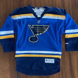 Reebok Blue and Gold Hockey Jersey
